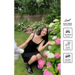 Váy đầm đen xoè 2 dây thời trang nữ LUST chất liệu dày dặn cao cấp thiết kế đẹp ôm body - M8 — ảnh 4
