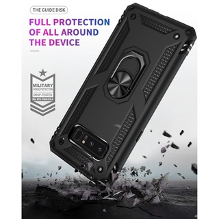 Ốp điện thoại chống sốc 2 lớp có nhẫn đỡ xem video phong cách Iron Man cho Samsung Note 8 9 10 Lite Plus 20 Ultra