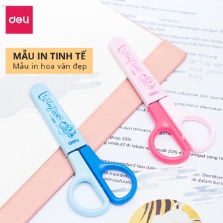 [LIFEMC02BPABAU -10% đơn 250K] Kéo học sinh 121mm Deli - Hồng/Xanh - 1 chiếc - E6021