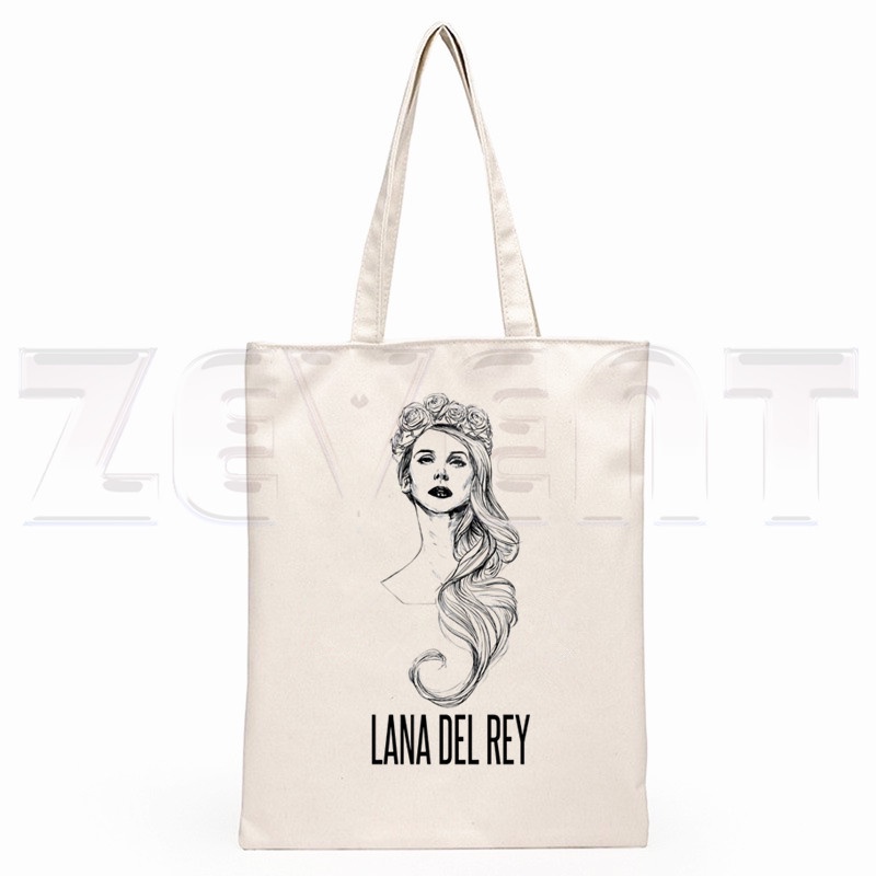 Lana Del Rey Túi Xách Mua Sắm In Logo Hoạt Hình Hipster Đơn Giản Thời Trang Dành Cho Nữ