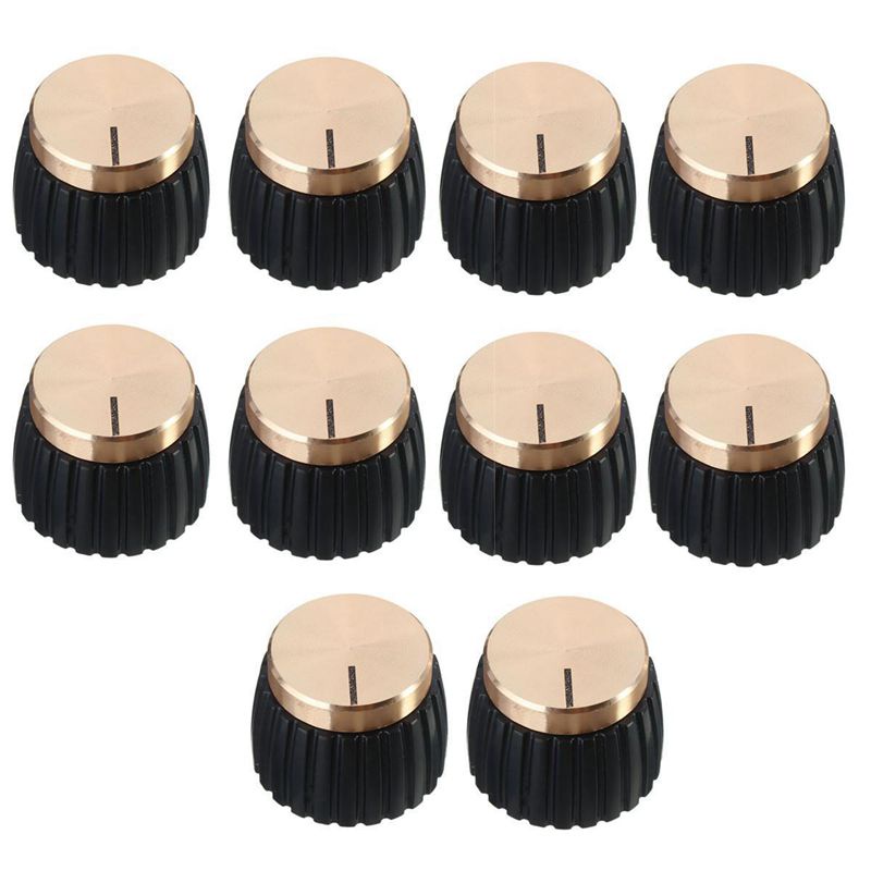 10x Guitar AMP Amplifier Núm Push-on Đen + Mũ vàng cho Bộ khuếch đại Marshall