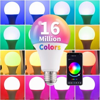 Tuya Home RGB 10w E27 LED Bóng đèn nghệ thuật Bluetooth thông minh Bóng đèn thông minh đầy màu sắc RGBWCW có thể điều chỉnh độ sáng 85-265V Đèn LED gia đình thông minh
