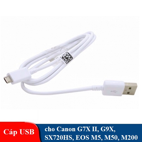 Câble Micro USB data pour Canon PowerShot G5 X (!) G7 X Mark II (!) G9 X  PowerShot SX720 SX730 SX740 HS SX620 HS EOS M5 M6 M50