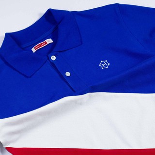 Áo thun Polo Havias Xanh Navy phối Trắng vải Cotton 100% dày dặn