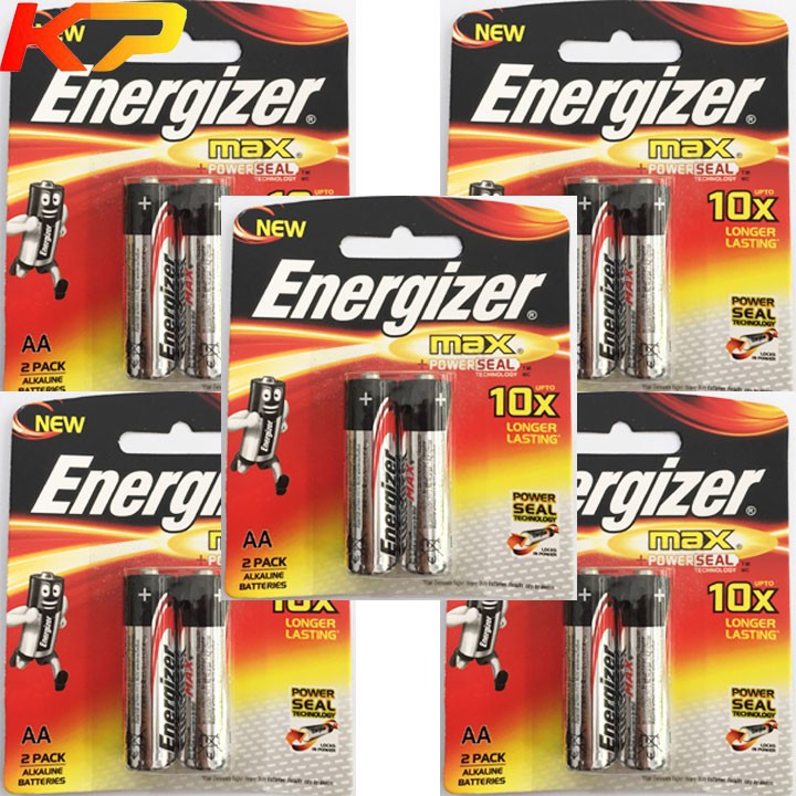 5 VỈ Pin Aa Energizer Alkaline Batteries Lr6 Am3 1 5v VỈ 2 ViÊn