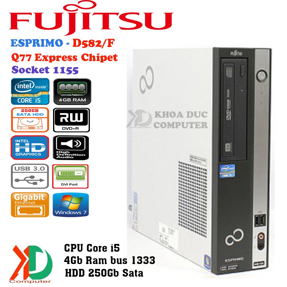 Máy tính đồng bộ Nhật Bản FUJITSU D582/F H77 Chipset Core i5/4Gb