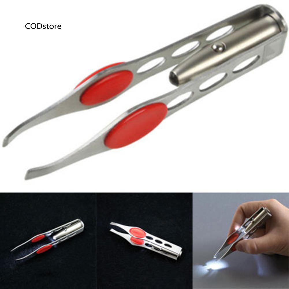 Nhíp nhổ lông mi có đèn LED tiện lợi