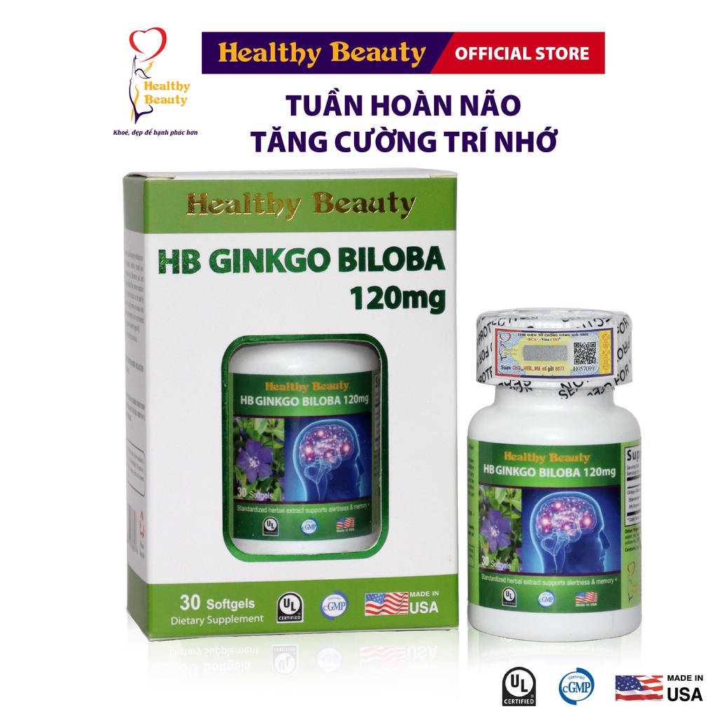 Ảnh Combo HB Ginkgo Biloba 120Mg & HB Visionfort Support Healthy Beauty Giúp Tăng Cường Trí Nhớ Cải Thiện Thị Lực 3