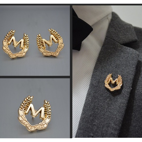 Cài Áo Vest Nam Thời Trang Hình Chữ M Kèm Lá Nguyệt Quế Gh-186, Lapel Pin Cài  Áo Nam {Phụ Kiện Vest Nam – Adamzone} | Shopee Việt Nam