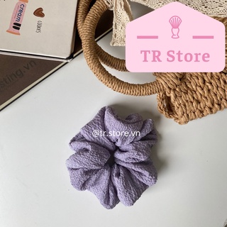 Scrunchies cột tóc vải xốp phồng lớn nhiều màu size XL