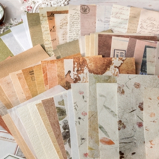 Set 30 tờ giấy in hoa phong cách vintage trang trí sổ lưu niệm