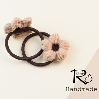 Cột tóc hoa len móc Handmade xinh xắn cho nữ và bé gái 4cm |Dây buộc tóc Hàn Quốc  |Shop Rô Handmade