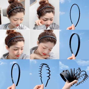 Băng Đô Cài Tóc Rửa Mặt Màu Đen Đơn Giản Chống Trượt Kiểu Hàn Quốc Thời Trang Cho Nam Nữ