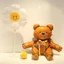 Bóng Hình Gấu Ôm Bánh, Gấu Teddy 4d Trang Trí Sinh Nhật
