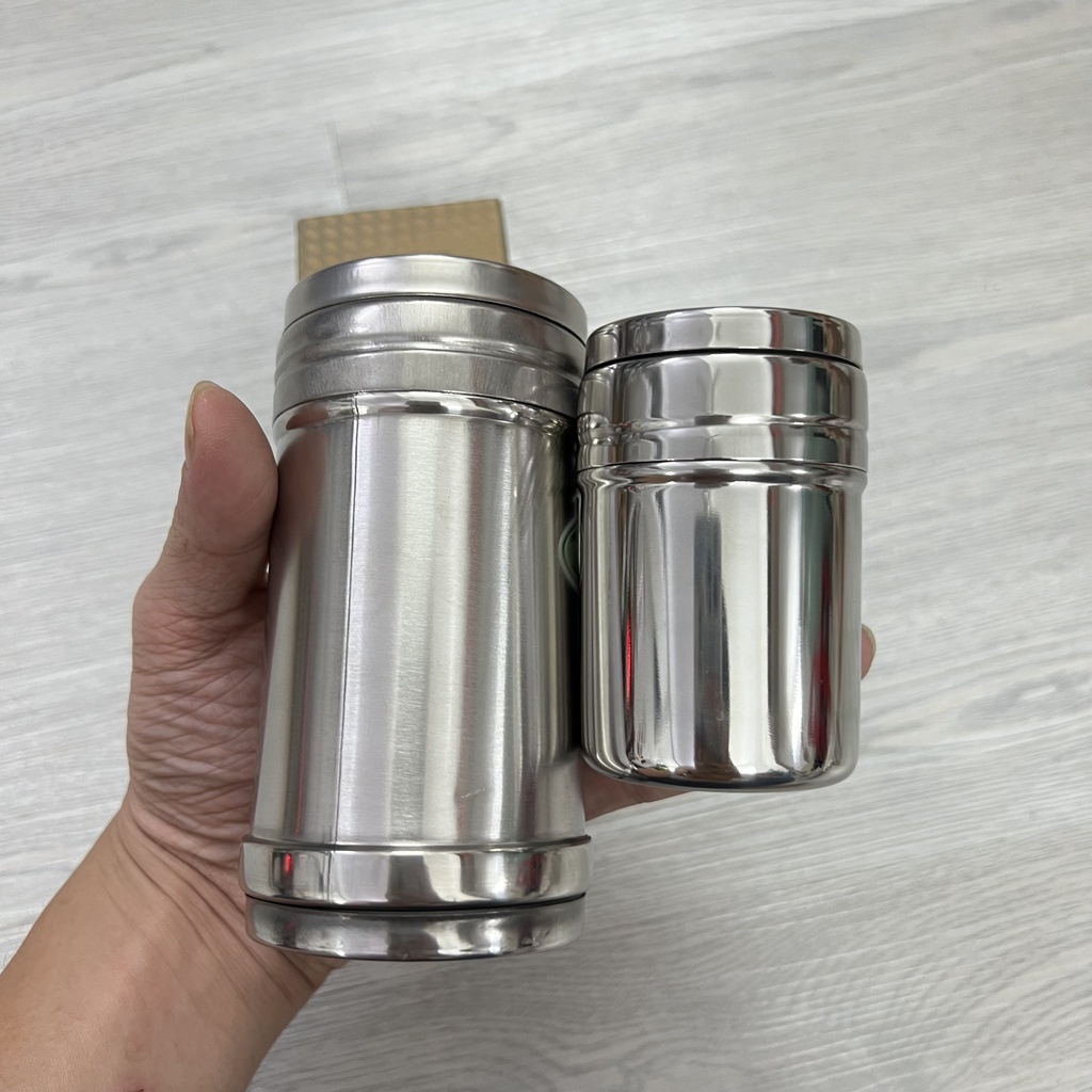 Hủ inox đựng tiêu và đựng tăm cao cấp có size lớn và nhỏ- chỉnh to nhỏ tiện lợi