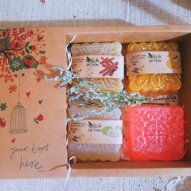 Combo 4 sáp thơm mùi ngẫu nhiên - Tinh Dầu Hà Na - Giúp khử mùi tủ quần áo, ô tô, toilet