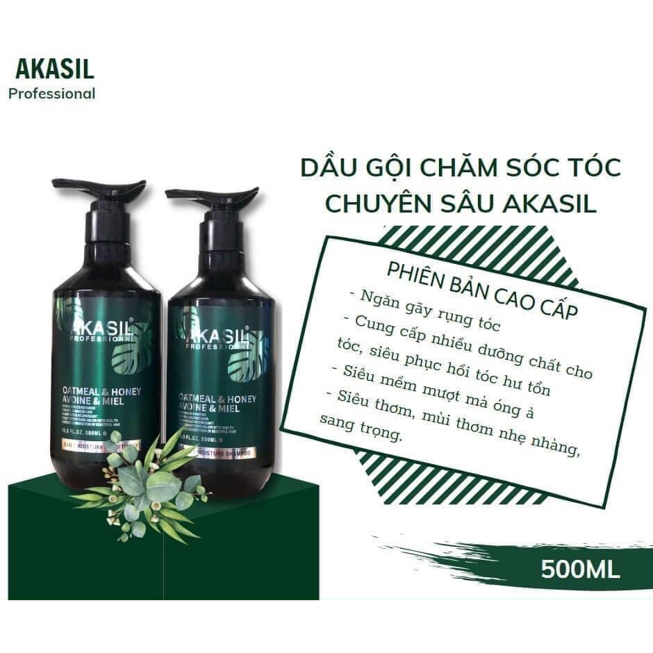 Cặp Dầu Gội Xả AKASIL 500ml/1000ml | Dưỡng Tóc Mềm Mượt, Hỗ Trợ Sạch Gàu Dầu.