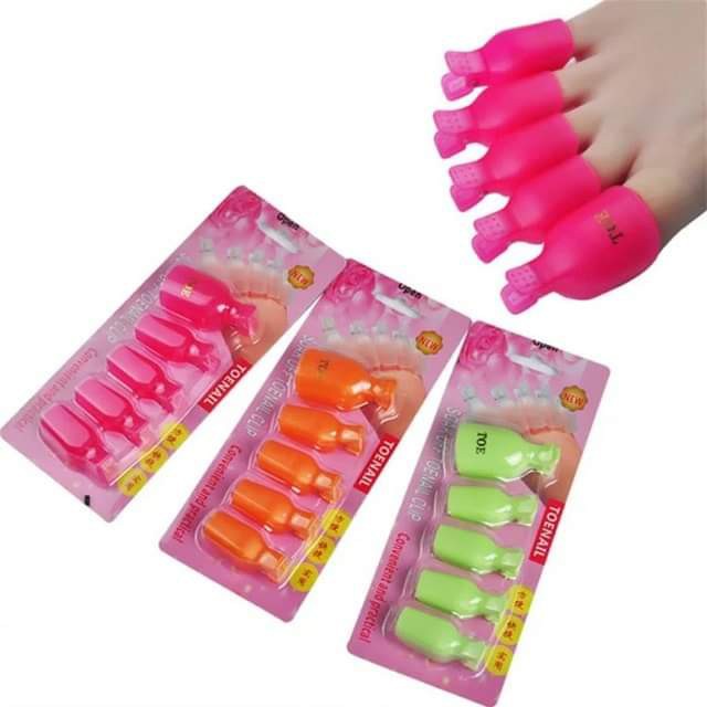 Kẹp ủ tháo gel móng chân - Bộ 5 kẹp nhựa bền chắc chuyên dụng cho dân làm móng