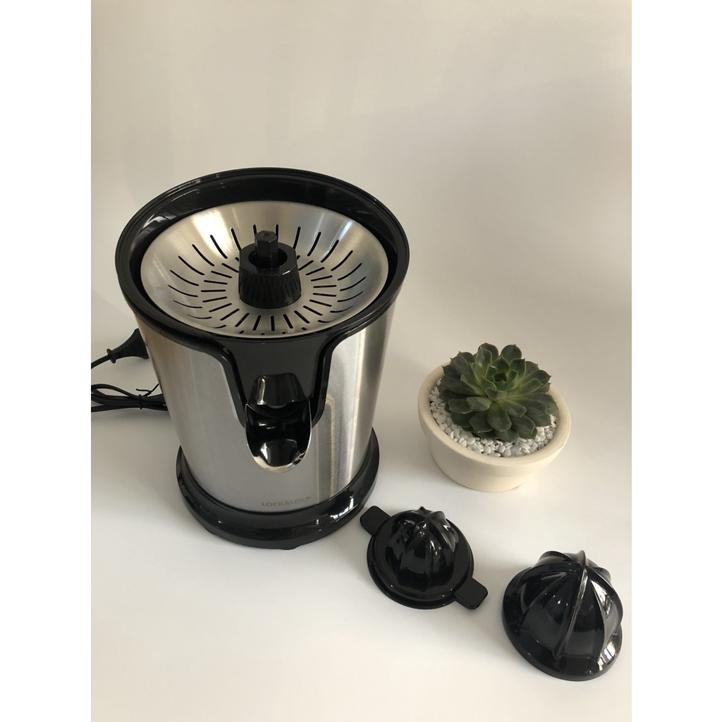 Máy Vắt Cam Bằng Thép Không Gỉ LocknLock Premium Citrus Juicer EJJ226BLK, Màu Đen, 85W - K-MALL