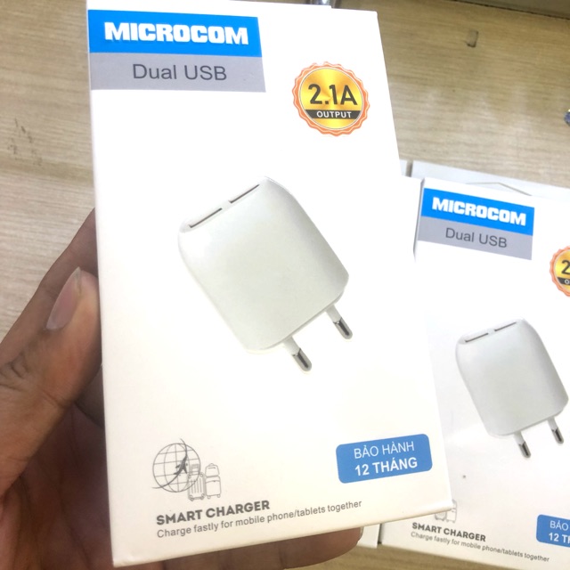Cóc Sạc 2 cổng Microcom BH 12T xài cực bền ( Hư Đổi Mới ) | Shopee Việt Nam