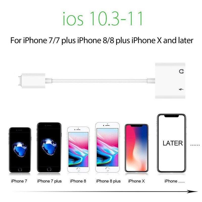 Bộ chia tai nghe jack 3.5 + chân sạc lightning vừa sạc vừa nghe nhạ cho iphone 7/8/X/Xs/11/12/pro/plus/promax