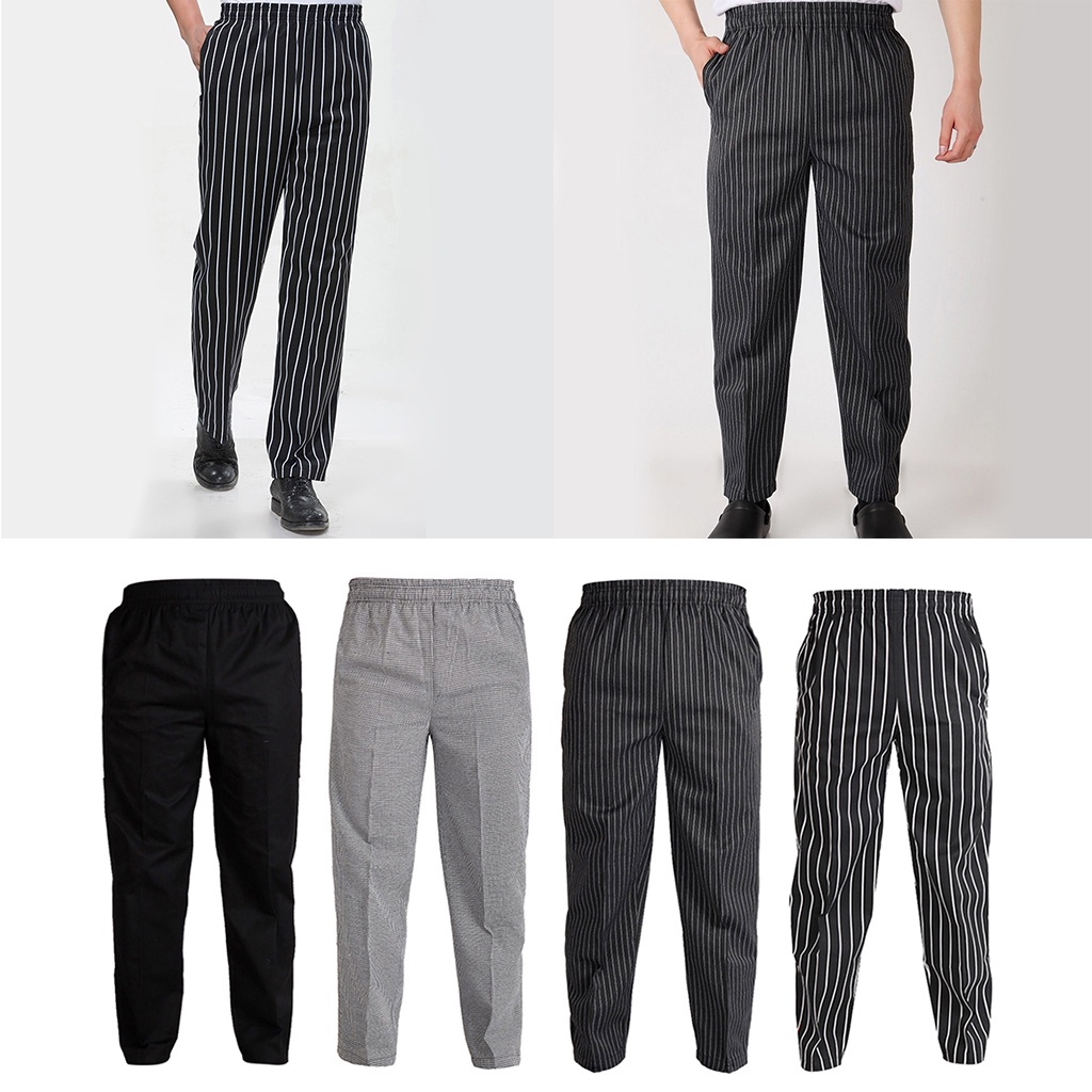 [Có hàng] Nhà hàng thời trang Khách sạn Cafe Waiter Baker Chef Quần đồng phục, Cotton Blend, Thoải mái, 4 mẫu 5 kích cỡ