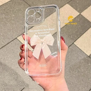 Ốp iphone trong suốt hình nơ hồng ( sắp hết )