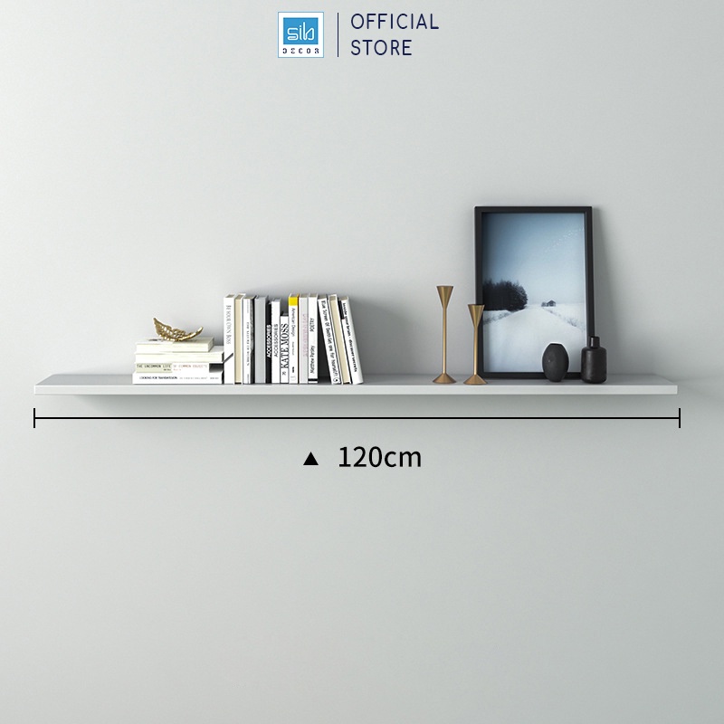 Ảnh Kệ Thanh Ngang Dài 120cm Rộng 20cm, Gỗ Dày 17mm SIB Decor KT003 2