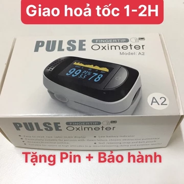 Máy đo nồng độ oxy trong máu/Đo Spo2/PULSE FINGER OXIMETER/Màu đen/Màn hình TFT/Đo được 3 chỉ số/Tặng pin và dây đeo