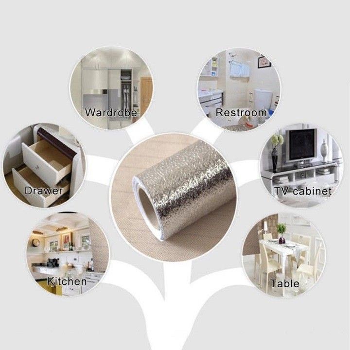 Cuộn Giấy Bạc Cách Nhiệt Dán Bếp ,Dán Kệ Tủ Chống Thấm Tiện Lợi  Cao Cấp
