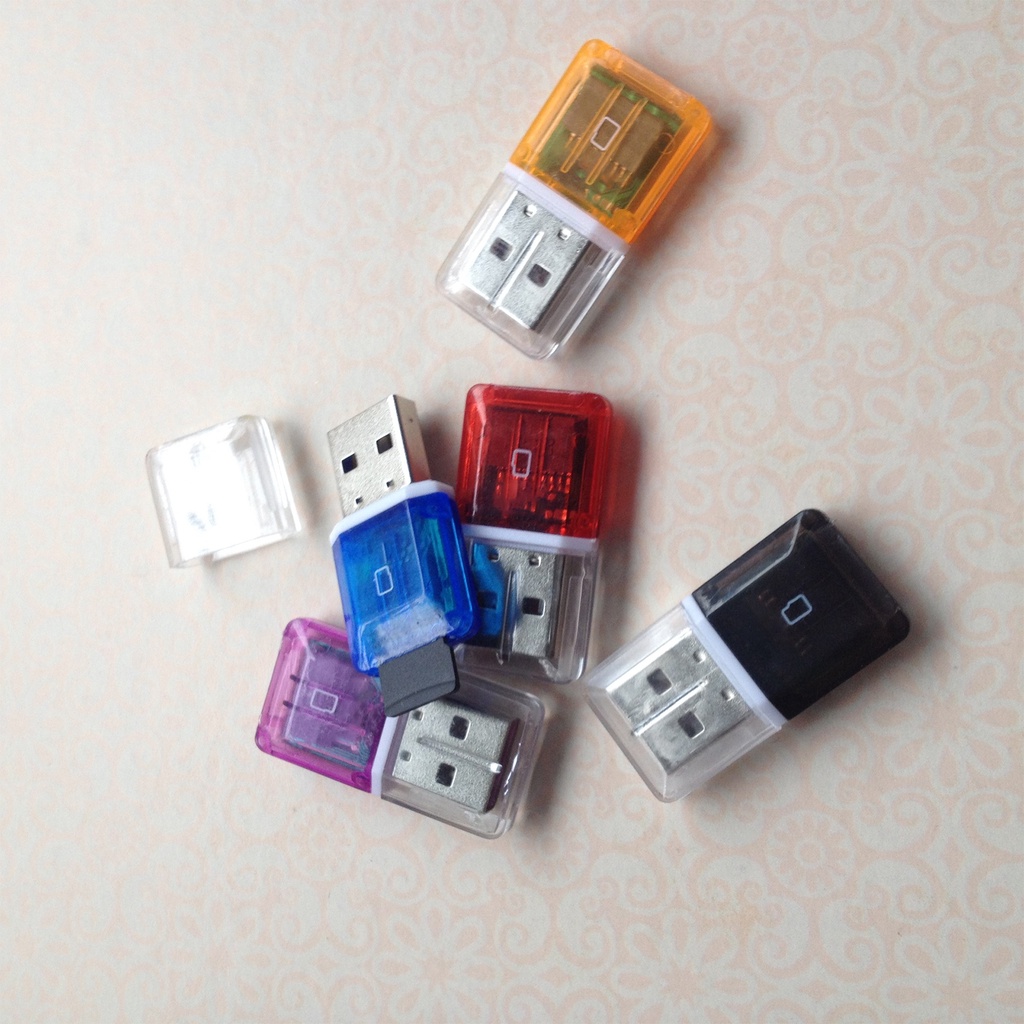 Đầu Đọc Thẻ Nhớ TF USB 2.0 Type-c Bằng Nhựa Trong Suốt