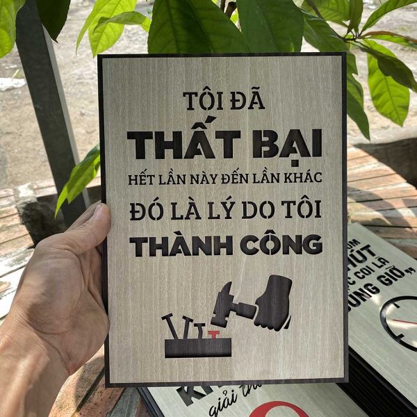 Tranh gỗ decor truyền cảm hứng "Tôi đã thất bại hết lần này đến lần khác, đó là lý do tôi thành công"