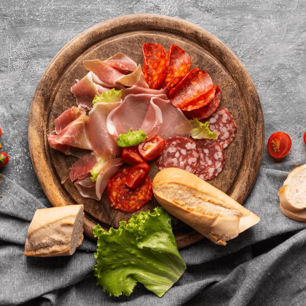 Set thịt heo muối Iberico 4 loại: jamon iberico, chorizo, lomo, salchichon,  Tây Ban Nha 120gr