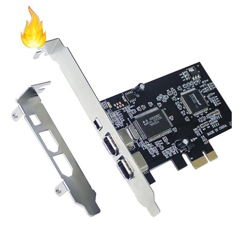 Carte Contrôleur PCI-E FireWire 1394a IEEE 1394 - 3 Ports Externes + 1 Interne - Vitesse Jusqu'à 800 Mbps - Pour Vidéo Et Audio