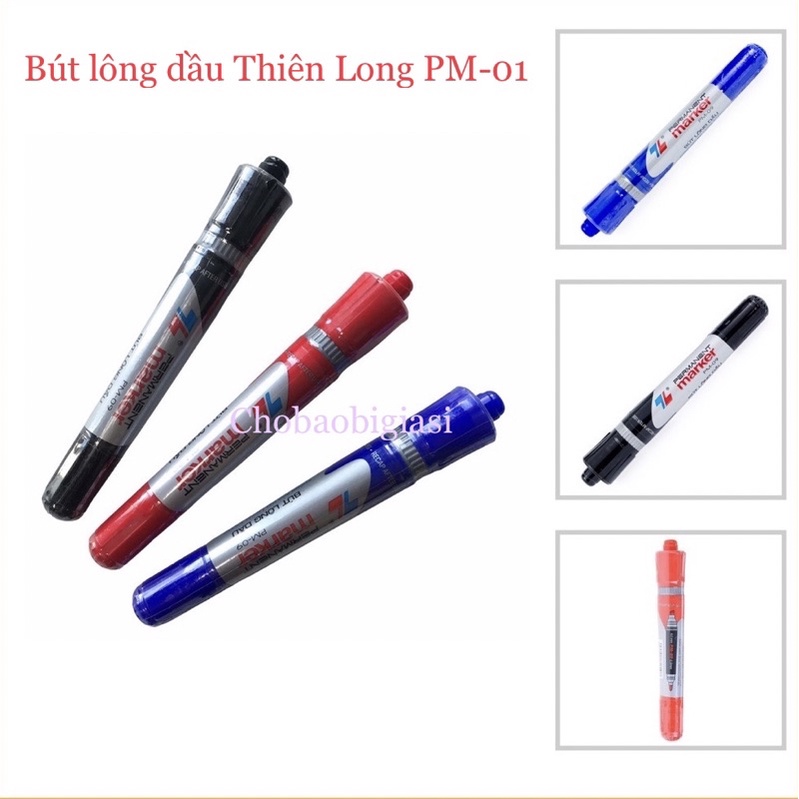 1 cây Bút lông dầu Thiên Long PM-09 có 3 màu xanh, đỏ, đen, hàng chính ...