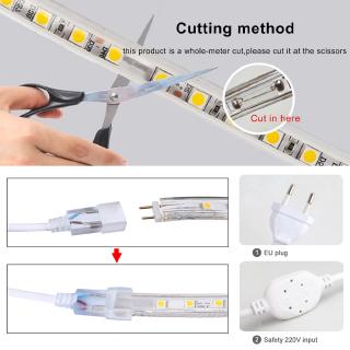 2026 Mới 5050 SMD Dải LED 220V Chống Thấm Nước 5M 10M Dải Đèn LED Cho Giáng Sinh Nhà Khách Sạn Xung Quanh Tủ Chiếu Sáng Trang Trí Tủ Quần Áo