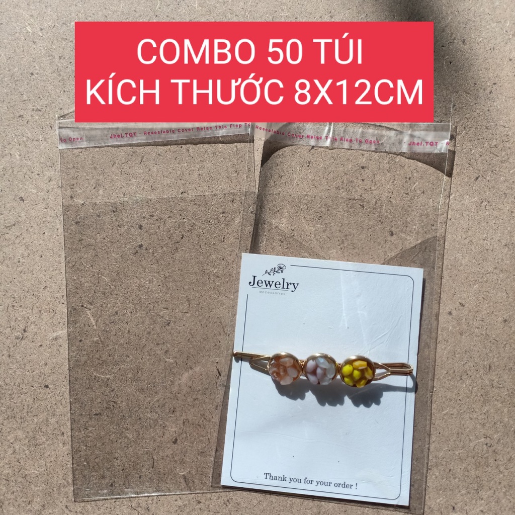 50 Túi OPP dán miệng - Túi OPP băng keo