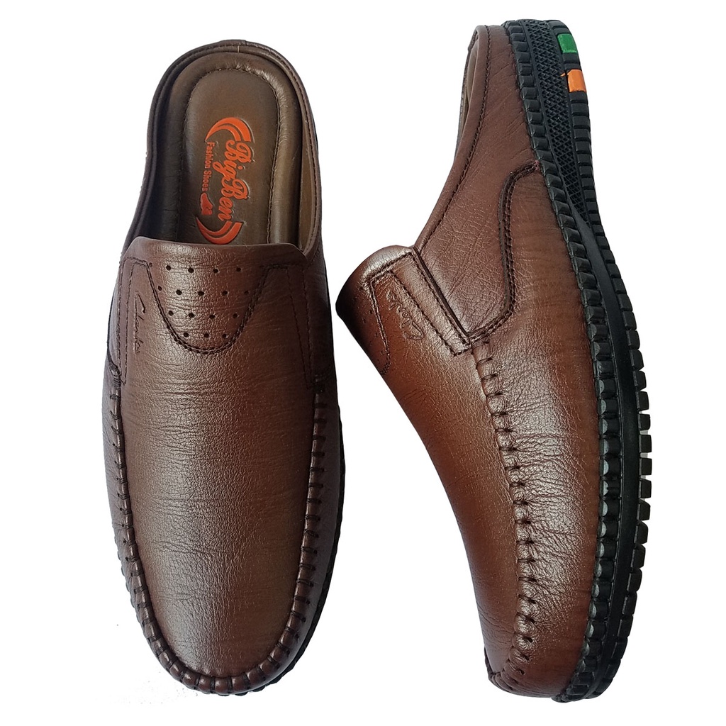 Dép Sục Nam Da Bò Thật BIGGBEN Cao Cấp HKD541