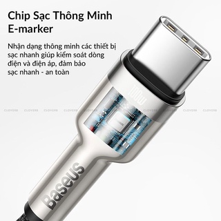 Cáp Sạc Nhanh 100W Baseus Cafule Metal USB-C to USB-C Bọc Dù cho iPhone