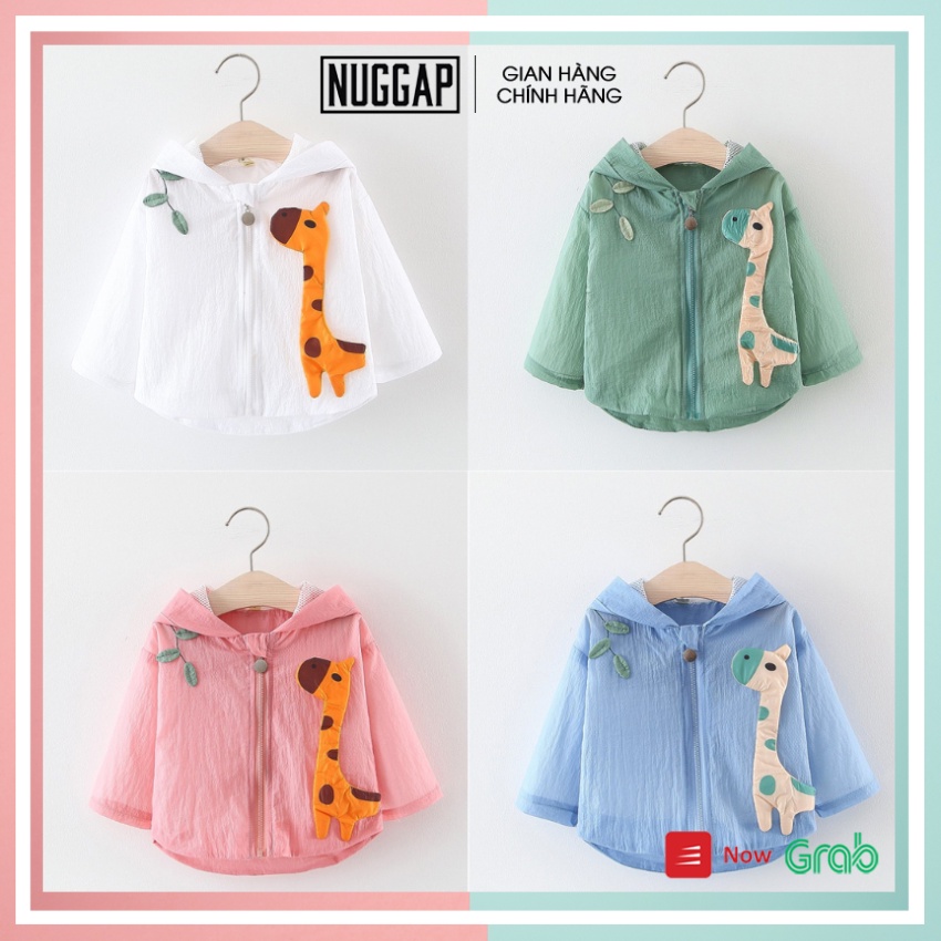Áo khoác chống nắng cho bé gái, áo choàng chống nắng cho bé Zebra Nuggap