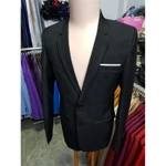 Áo khoác blazer nam 2 nút màu đen mềm mịn (miếng vải trắng có thể tháo ra hoặc nhét xuống) tặng cà vạt hộp đựng — ảnh 7