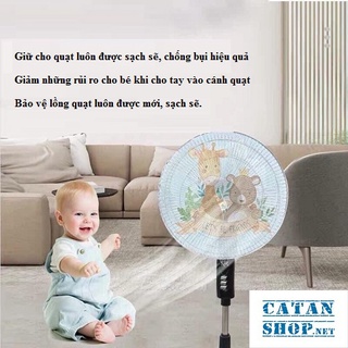 Lưới bọc quạt ngăn bụi bẩn hình thú có dây rút phù hợp cho nhiều loại máy quạt đa năng tiện dụng
