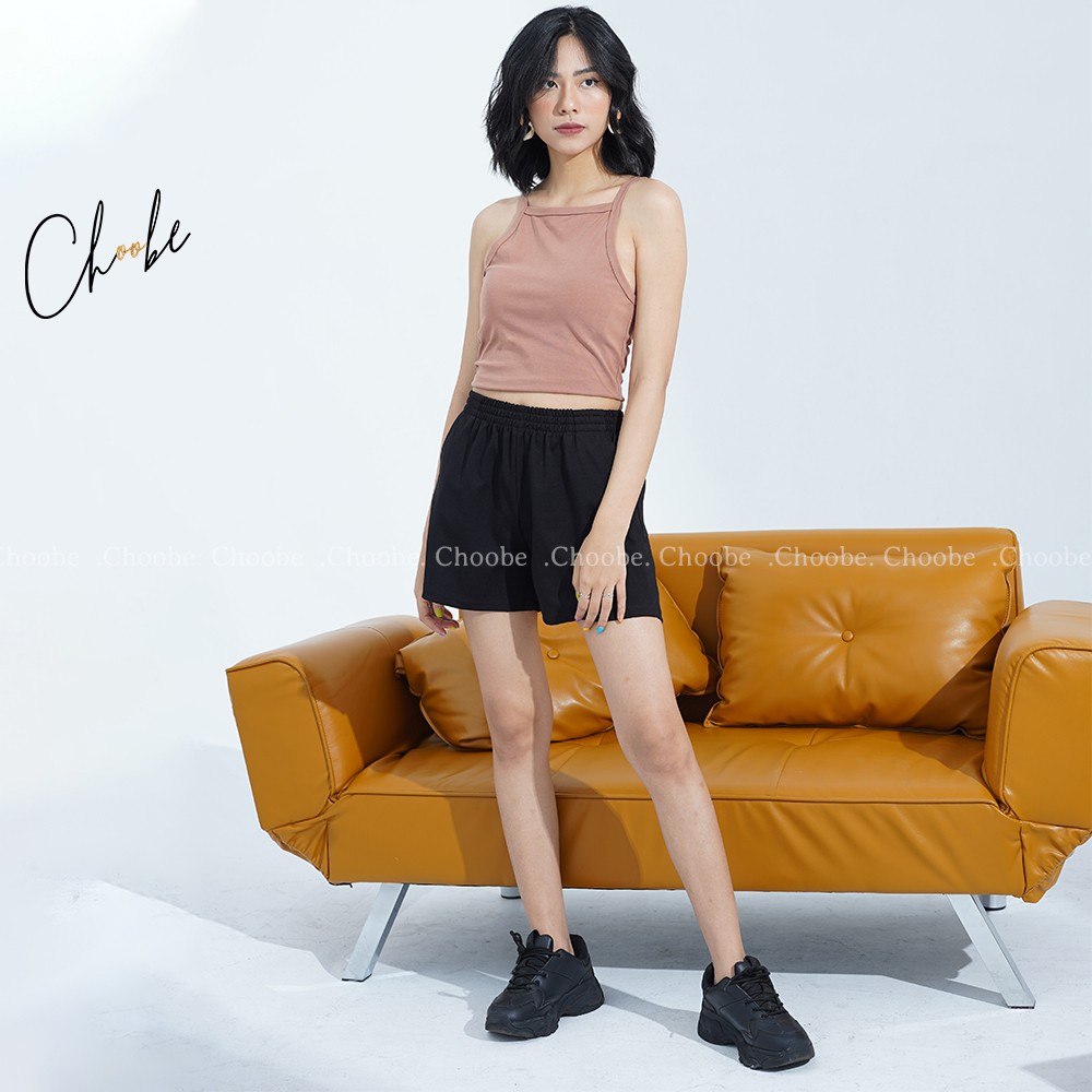 Ảnh Quần đùi nữ Choobe cạp chun năng động vải co giãn tốt short thể thao kiểu trơn basic QS03 1