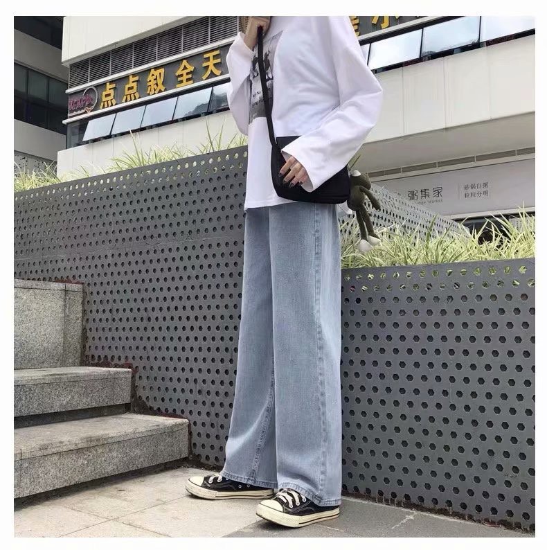 Ảnh Quần jeans dài DADUHEY ống rộng phong cách Hàn Quốc cá tính thời trang cho nữ 4