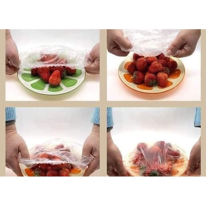 Màng Bọc Thực Phẩm Gấu Co Giãn Siêu Dai Có Chun Hình Túi Gấu An Toàn Vệ Sinh