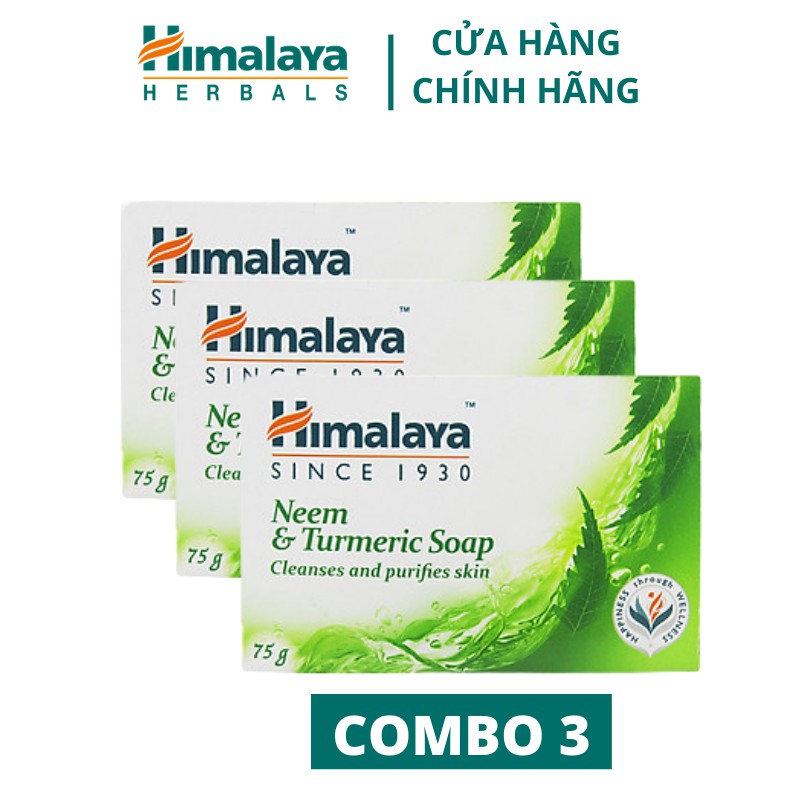 Ảnh Combo 3 xà phòng làm sạch mụn lưng Himalaya Neem&Tumeric Soap 75g/sản phẩm 2