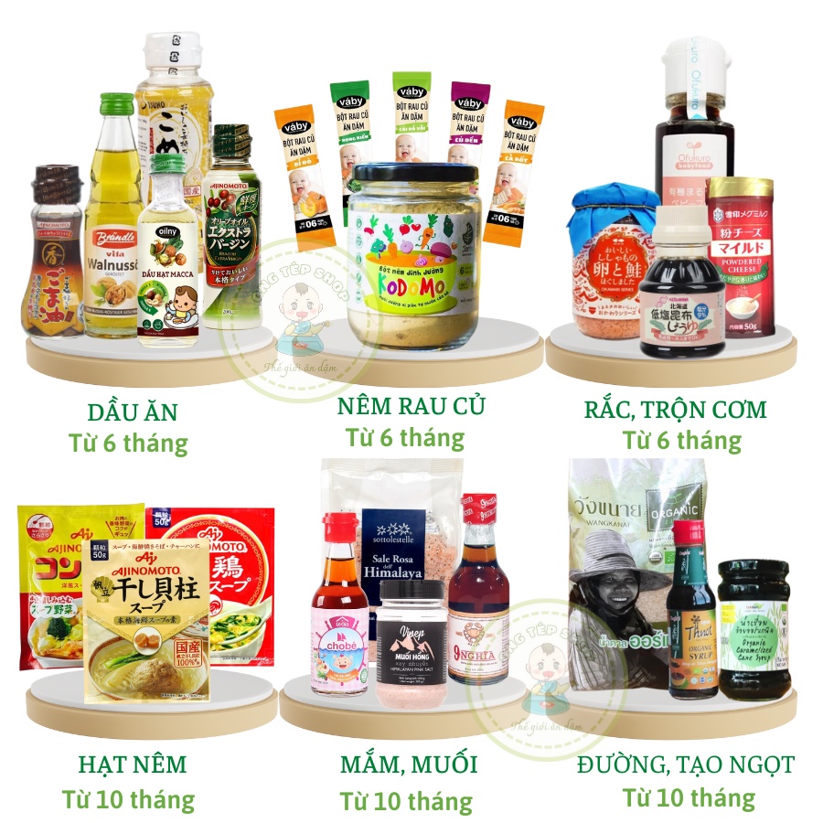 [Dat 6/2025-2027]Gia vị ăn dặm cho bé: dầu ăn, nước mắm, hạt nêm, nước ...