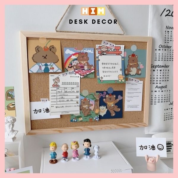 Bảng ghim gỗ bần, treo ảnh, postcard,tranh ảnh decor phòng đáng ...