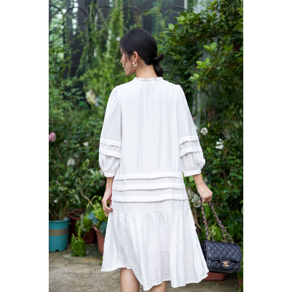 Ảnh Đầm Suông Gấu Xếp Nếp Dài Tay Nhẹ Nhàng- De Leah - Thời Trang Thiết Kế 1