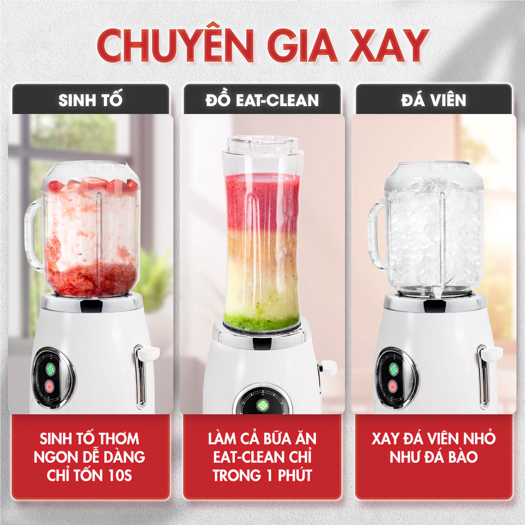 Mô tả Máy Xay Sinh Tố Đa Năng Masuto Blender Chuyên Say Các Món Healthy Eat Clean Mua 1 Tặng 1 - 1